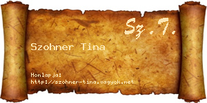 Szohner Tina névjegykártya